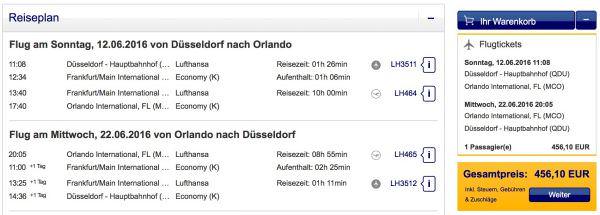 Lufthansa Düsseldorf Orlando